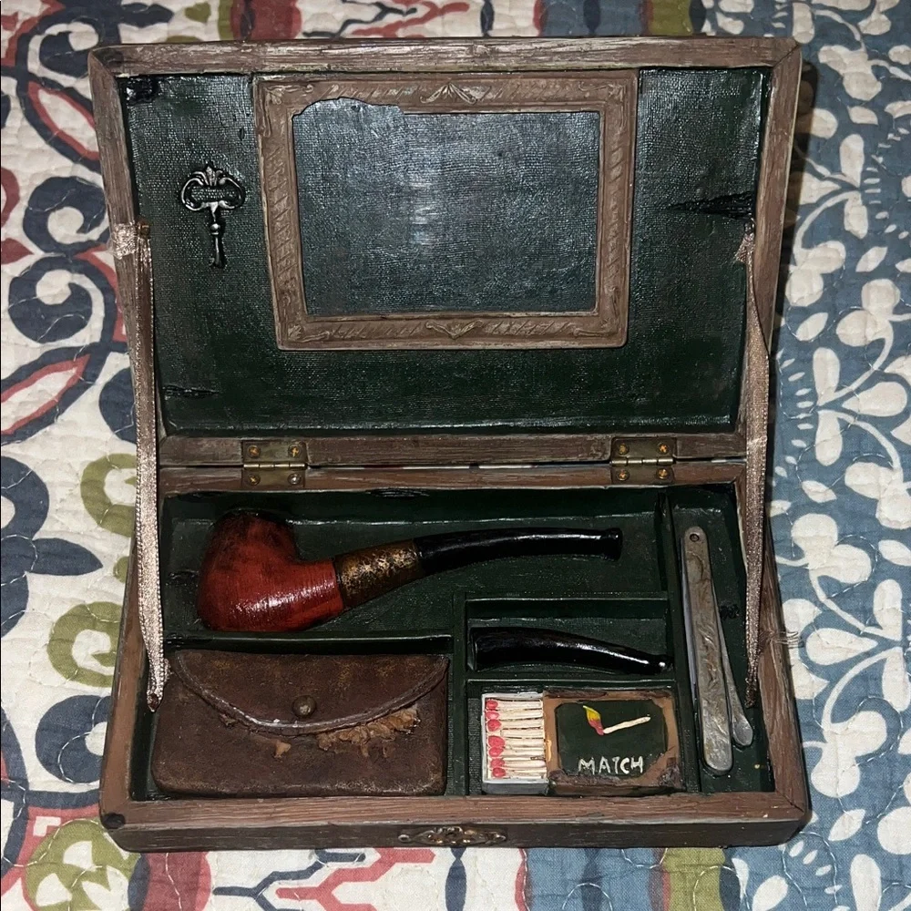 Unique vintage pipe themed picture frame